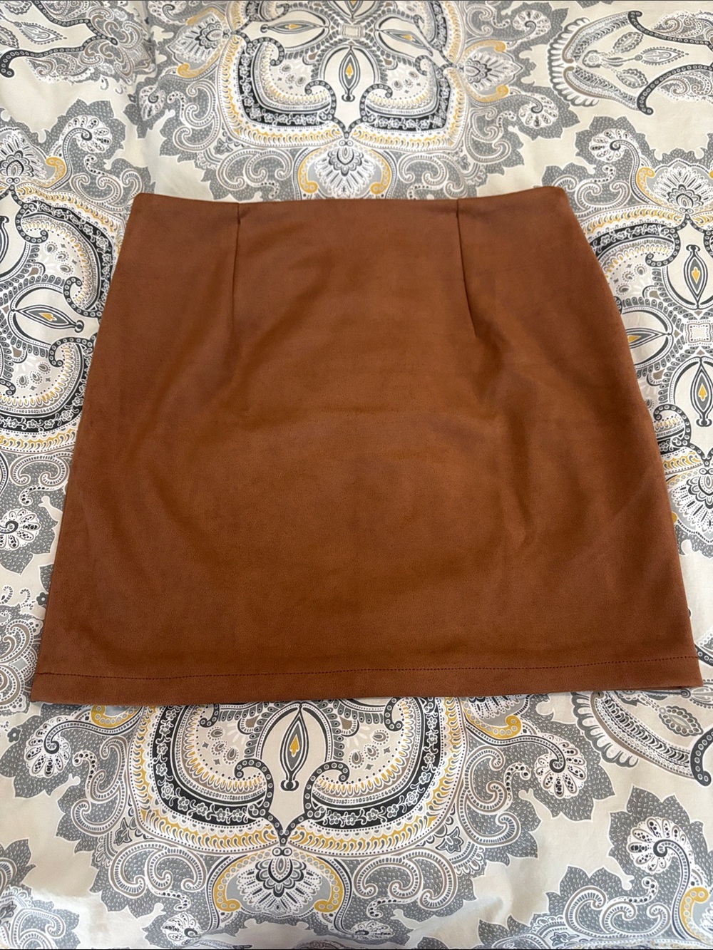 Sleek Brown Mini Skirt - Tailored Everyday Style